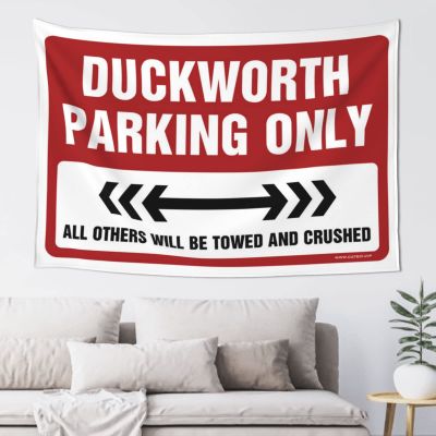 gaeruite Bedroom Door Decorations Duckworth Parking Only Tapestry Home Decor Men Men Decor (Size : 100X150CM)