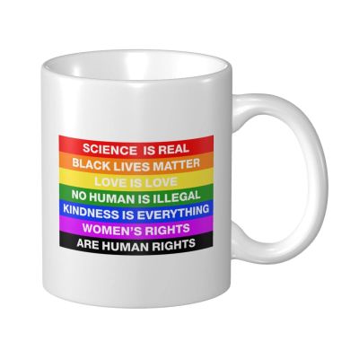 Funny Coffee Cups For Women Science Is Real Black Lives Matter Blm Love Rainbow Mug Gifts For Men Unique Fun Stuff