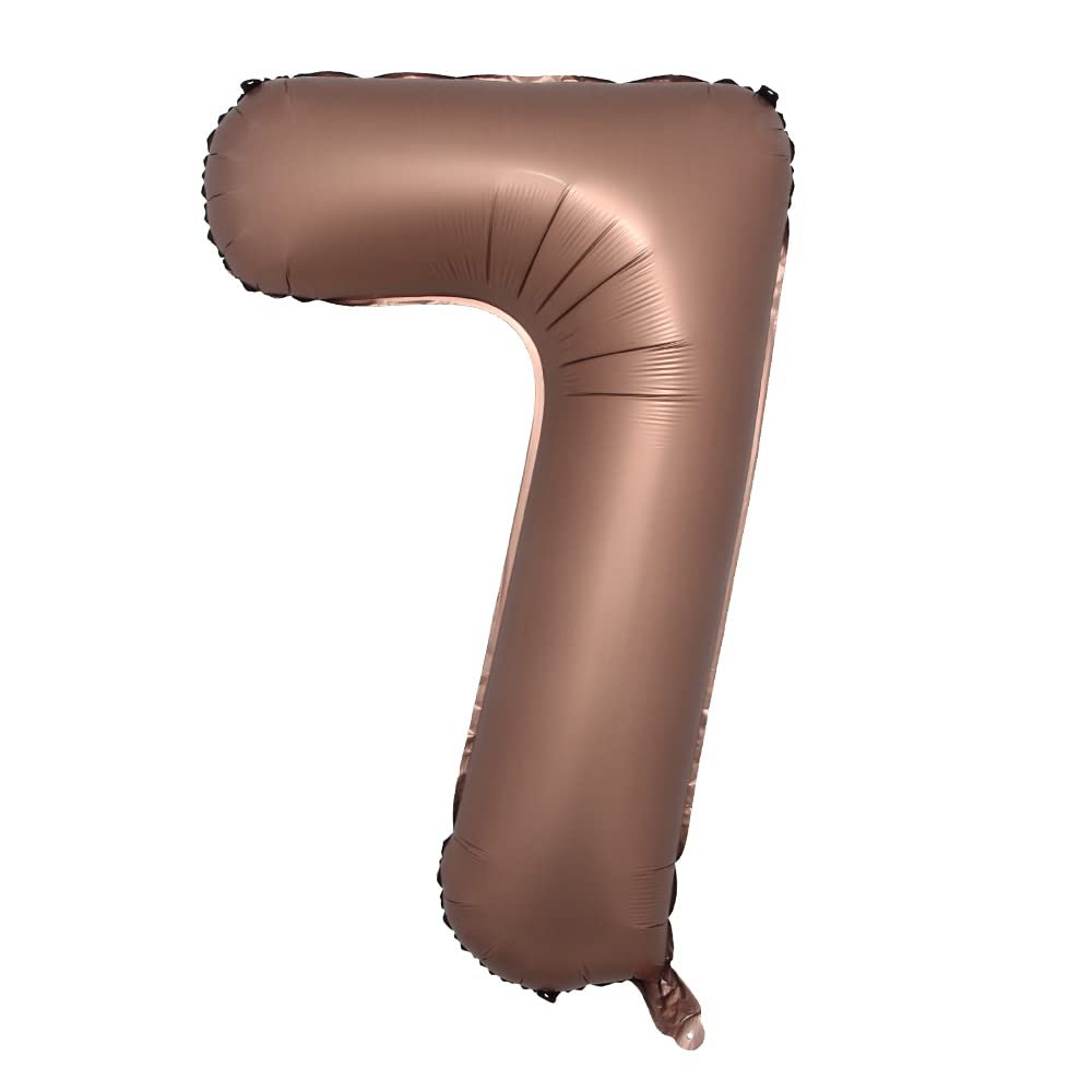 32 inch chocolate balloons number foil baloon baby shower Happy Birthday anniversary digit 0-9 Wedding Christmas New year decoration balloon (32 inch chocolate 7)