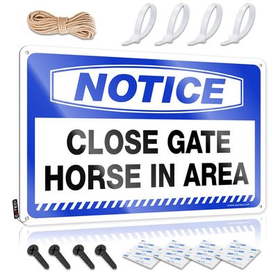 Metal Signs for Man Cave Notice Close Gate Horse in Area Tin Sign Unique Home Decor Stuff for Bedroom (Size : 30X40CM)