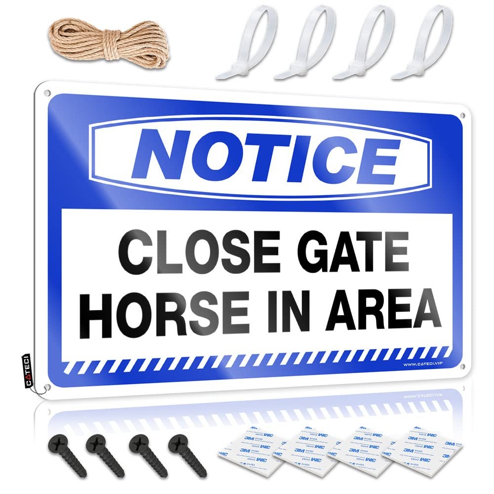 Metal Signs for Man Cave Notice Close Gate Horse in Area Tin Sign Unique Home Decor Stuff for Bedroom (Size : 30X40CM)