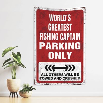 gaeruite Funny Kitchen Decor World'S Greatest Fishing Captain Parking Only Tapestry Tapestry Aesthetic Kawaii Room Decor (Size : 75X100CM)