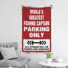 gaeruite Funny Kitchen Decor World'S Greatest Fishing Captain Parking Only Tapestry Tapestry Aesthetic Kawaii Room Decor (Size : 75X100CM) view 3