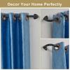 Yun Nephele 2 Pack Curtain Rods, 48-84" Matte Black, Iron, Wall Mounted and Ceiling, 3.5" Width, 3 lbs, 26 lbs Max Weight, Room Darkening, Adjustable, Easy Installation view 3