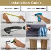 Yun Nephele 2 Pack Curtain Rods, 48-84" Matte Black, Iron, Wall Mounted and Ceiling, 3.5" Width, 3 lbs, 26 lbs Max Weight, Room Darkening, Adjustable, Easy Installation view 4