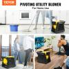 VEVOR Pivoting Utility Fan, 600 CFM High Velocity Floor Blower for Drying, Cooling, Ventilating, Exhausting, 300 Blowing Angle Air Mover, Portable Carpet Dryer Fan for Home, Work Shop view 2