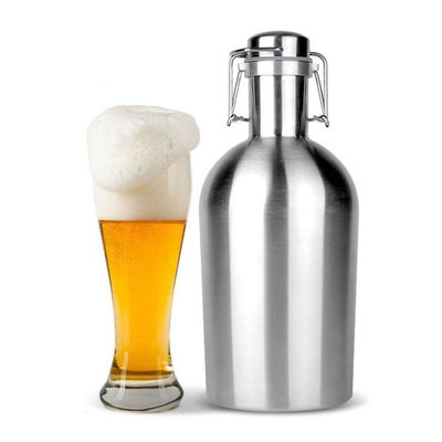 1L/1.9L 304 Stainless Steel Beer Pot, Single-layer Beer Barrel Portable Storage Wine Bottle Jugs, 1PCS (Color : 1L)