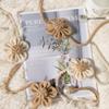 2Pcs Magnetic Curtain Tiebacks, Floral Drapery Tie Backs Boho Decorative Holdbacks Ropes, Curtain Holders for Window Decor, Bedroom, Office, Home (White) view 3