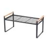 PATIKIL Kitchen Cabinet Shelf Organizer, Wood Counter Shelf Stackable Storage Shelf For Cupboard, Pantry, Corner, Under Sink - Black view 1