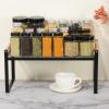 PATIKIL Kitchen Cabinet Shelf Organizer, Wood Counter Shelf Stackable Storage Shelf For Cupboard, Pantry, Corner, Under Sink - Black view 4