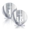 HZGUEOSTB Acrylic Wedding Table Numbers 1-15 with Stands,4.8"Round Mirror Gold Table Number Signs and Holders for Wedding Reception, Party, Event, Centerpiece Decoration (Silver, 1-15) view 1