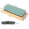 Alvinlite Premium Knife Sharpening Stone Kit|Sharpener Whetstones 400/1000 Grit with Angle Guide and Nonslip Bamboo Silicone Base manual knife view 2