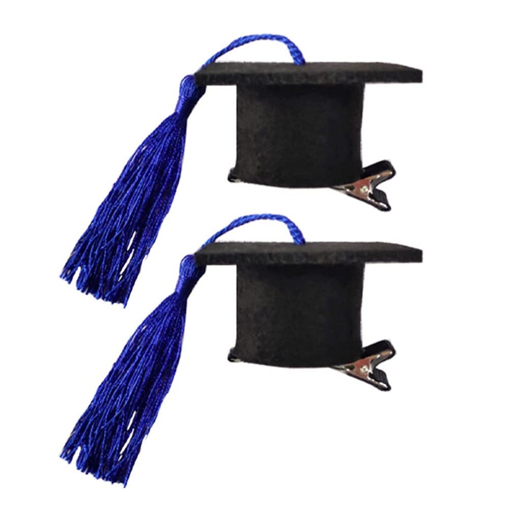 NUOBESTY 2pcs Mini Doctoral Hat Hairpins Tassel Graduation Party Hair Clips for Festive Celebrations for Graduates and Students