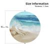 Beach Theme Coaster for Drinks Set of 6, Non-Slip Starfish Shell Leather Coasters Waterproof Cups Mat for Coffee Table Home Bar Decor,Round view 2