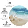 Beach Theme Coaster for Drinks Set of 6, Non-Slip Starfish Shell Leather Coasters Waterproof Cups Mat for Coffee Table Home Bar Decor,Round view 3