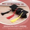 NUOBESTY 2pcs Mini Doctoral Hat Hair Clips Adorable Graduation Party Hairpins Tassel for Graduation Ceremony and Celebration view 4