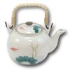 1 Pcs Of Koi Fish Pair In Lily Pond Ceramic Tea Pot 38Oz Teapot Decor view 2