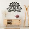 3D Metal Mandala Wall Art - Lotus Flower Spiritual Wall Decor for Bedroom - 36 x 22" / 91 x 59 cm view 2