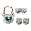 1 Set Of Auspicious Koi Fish Pair Lily Pond Ceramic Teapot & 4 Tea Cups view 1