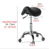 CMYUN Saddle Stool Ergonomic Saddle Stool with Wheel, Black Heavy Duty Rolling Saddle Chair, Height Adjustable Office Clinic Medical Dental Stool, for Massage view 3