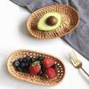 Rattan Handwoven Towel Tray Straw Woven Water Hyacinth Baskets for Table Top Desk Cupboard view 2