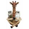 1 Set Of Giraffe Far Reach Salt & Pepper Shakers Holder Figurine With Glass Shakers view 1