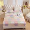FCLDESHOP Breathable Mattress Pad Cover,Thick Brushed Cotton Fitted Sheet Bed Stuff, Bedroom Homestay Printed Mattress Protector for Single Double Bed,Flower 1,120cmx200cm view 1