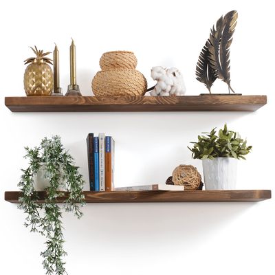 Floating Shelves Set of 2, Wall Shelves with Invisible Brackets for Bedroom, Bathroom, Living Room, Kitchen, Easy Wall Mounted Shelves, (48"L x 10"D, Vancouver)