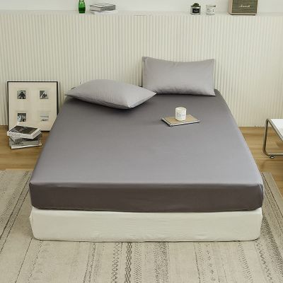 FCLDESHOP Deep Pocket Bed Sheet,Thick Brushed Solid Color Cotton Deep Pocket Bedding Sheet, Bedroom Guest Room Single Double Mattress Protector,Dark Grey,120 * 200cm*25cm
