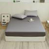 FCLDESHOP Deep Pocket Bed Sheet,Thick Brushed Solid Color Cotton Deep Pocket Bedding Sheet, Bedroom Guest Room Single Double Mattress Protector,Dark Grey,120 * 200cm*25cm view 1