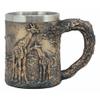 1 Pcs Of Giraffe And Calf Family Coffee Mug Textured With Rustic Tree Bark Design view 1
