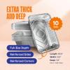 10-Pack Large Aluminum Steam Pans with Lids - 21x13, Heavy Duty for Roasting, Cooking, Warming Food,Silver view 2
