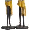 Deco 79 Polystone People Handmade Decorative Sculpture African Woman Home Decor Statues with Water Jugs and Jeweled Details, Set of 2 Accent Figurines 6"W, 24"H, Yellow view 2