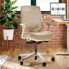 Branch Ergonomic Chair - A Versatile Desk Chair with Adjustable Lumbar Support, Breathable Mesh Backrest, and Smooth Wheels - Experience Optimal Comfort and Support - Sand - White view 2