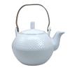 1 Pcs Of Imperial Spotted Texture Teapot With Stainless Steel Handle 28Oz (White) view 2