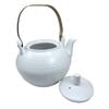 1 Pcs Of Imperial Spotted Texture Teapot With Stainless Steel Handle 28Oz (White) view 3