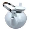 1 Pcs Of Imperial Spotted Texture Teapot With Stainless Steel Handle 28Oz (White) view 4