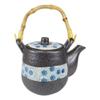 1 Set Of Japanese Design Cherry Petals Charcoal Grey Ceramic Tea Pot & Four Cups view 3