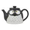 1 Pcs Of Fat Black Owl Ceramic 52Oz Large Tea Pot With Built In Strainer Spout view 1