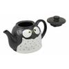 1 Pcs Of Fat Black Owl Ceramic 52Oz Large Tea Pot With Built In Strainer Spout view 2