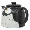 1 Pcs Of Fat Black Owl Ceramic 52Oz Large Tea Pot With Built In Strainer Spout view 3