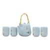 1 Set Of Japanese Sakura Pastel Blue Cherry Blossom Design Porcelain Tea Pot And 4 Cups view 2