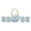 1 Set Of Japanese Sakura Pastel Blue Cherry Blossom Design Porcelain Tea Pot And 4 Cups view 3