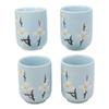 1 Set Of Japanese Sakura Pastel Blue Cherry Blossom Design Porcelain Tea Pot And 4 Cups view 4