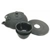 1 Set Of Japanese Imperial Dots Black Cast Iron Teapot Set With Trivet And Cups Serves 2 view 2