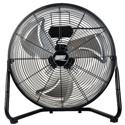 Seasons Comfort 20 Inch High Velocity Heavy Duty Fan, Black, 3 Speeds, 360 Degree Tilt, Carry Handle, 120 W - Metal Industrial Floor Fan for Home, Office & Worksite