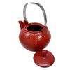 1 Pcs Of Imperial Spotted Texture Teapot With Stainless Steel Handle 28Oz (Red) view 4