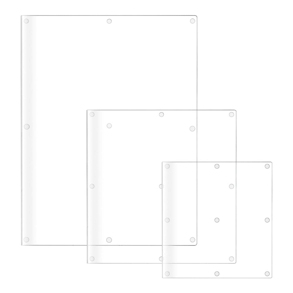 3 Piece Clear Acrylic Cutting Board with Lip and Rubber Anti Skid Feet 12 x 11, 16 x 15 and 24 x 18 Countertop Restaurants Home or Commercial Kitchens Durable Charcuterie Board by Marketing Holders