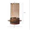 A&B Home Acacia Wood Candle Holder - Wood Candle Holder with Glass Hurricane, Decorative Tabletop Lighting, Living Room Coffee Table Accent Piece Dining Table Centerpiece, 8" x 8" x 14" view 2