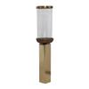 A&B Home Hammered Gold Candle Holder- Aluminum Candle Holder with Hurricane Glass, Decorative Tabletop Lighting, Living Room Coffee Table Accent Piece Dining Table Centerpiece, 5" x 5" x 21" view 2
